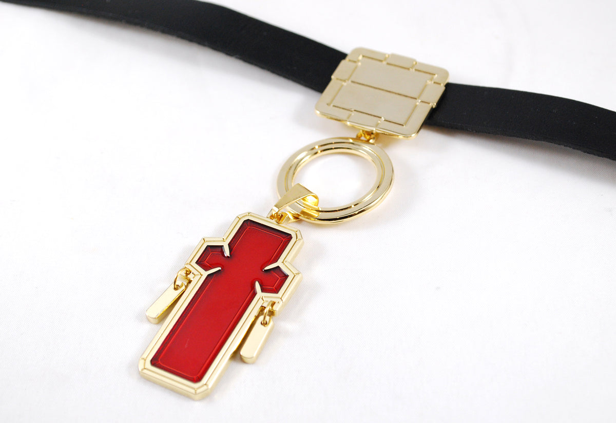 Alvis' or Ontos' Core in Metal on a Leather Choker for Cosplay