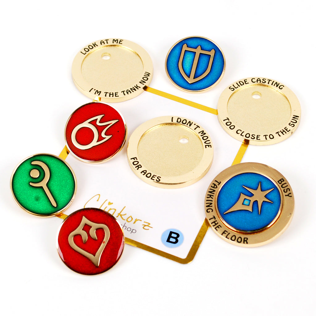 B Grade Individual Jobs and Bases for FF Inspired Metal Meme Pin