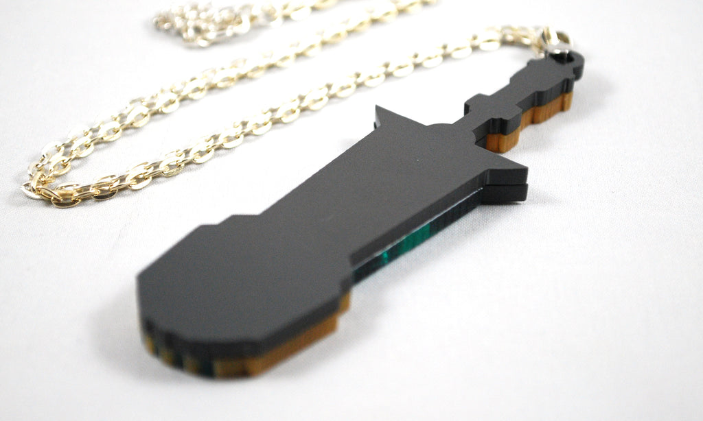 Transistor Sword Acrylic Necklace or Keychain