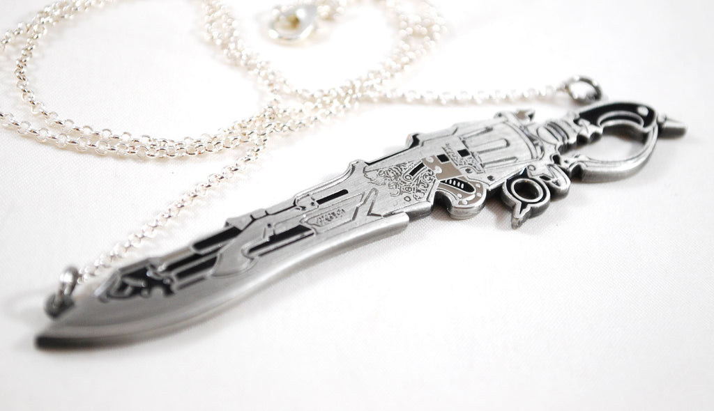 FFXIV Thancred's Gunblade Enamel Metal as Necklace Keychain or Pin