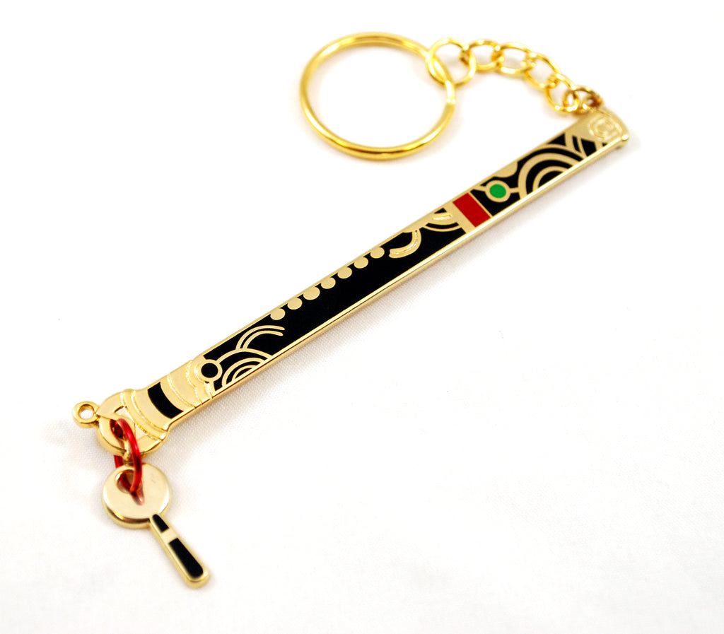 XC3 Noah's Flute as a Necklace Keychain or Pin in Metal and Enamel