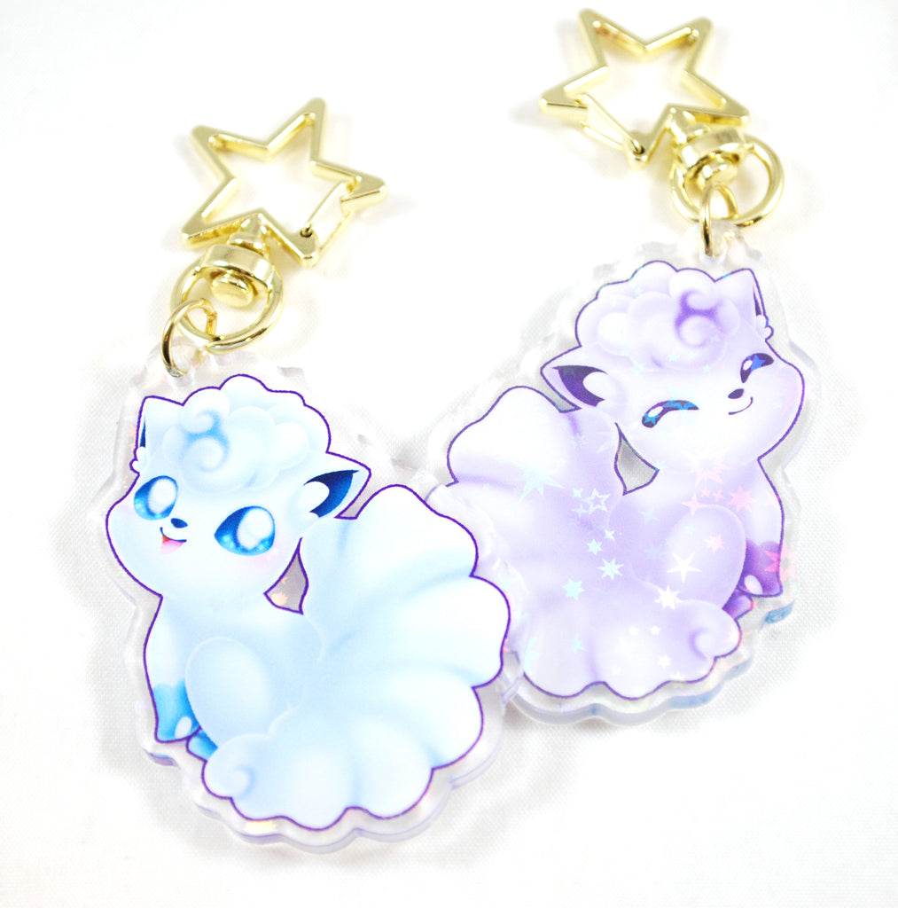 Alola Vulpix Chibi Fanart Keychain