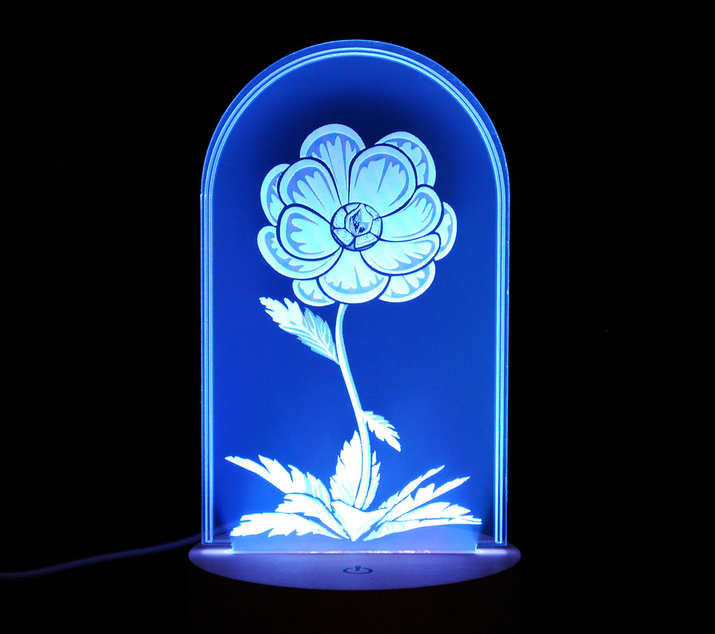 FFXIV Elpis Flower Acrylic Light Display with LED Color Changing Base