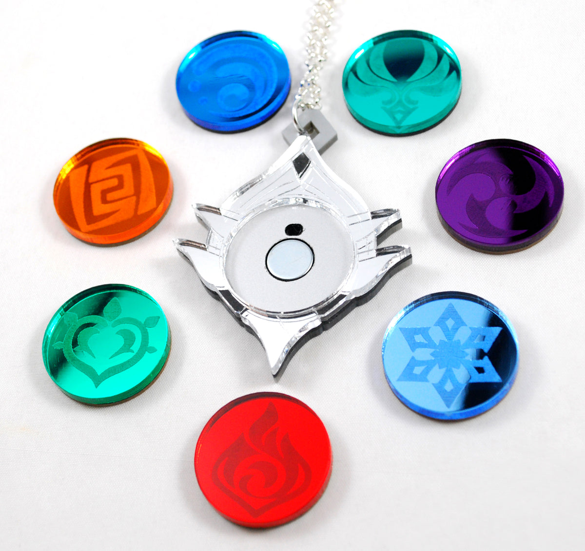 Make-a-Wish All Holders All Visions Genshin Impact as Acrylic Necklace –  Clinkorz