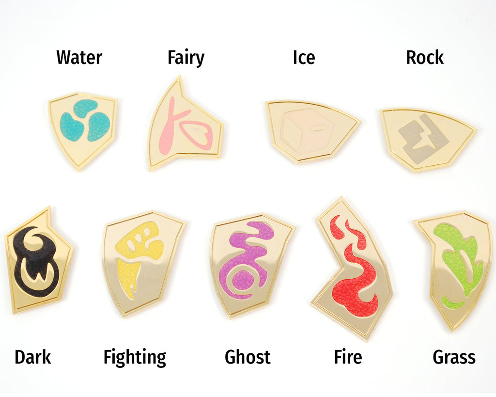 Individual Galar Badge Magnets in Metal and Enamel