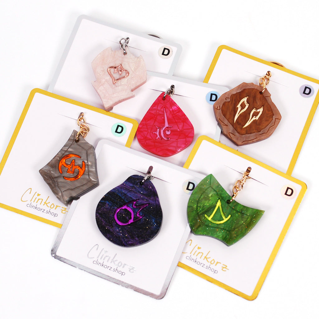 Prototype FFXIV Job Stones in Acrylic as Keychains