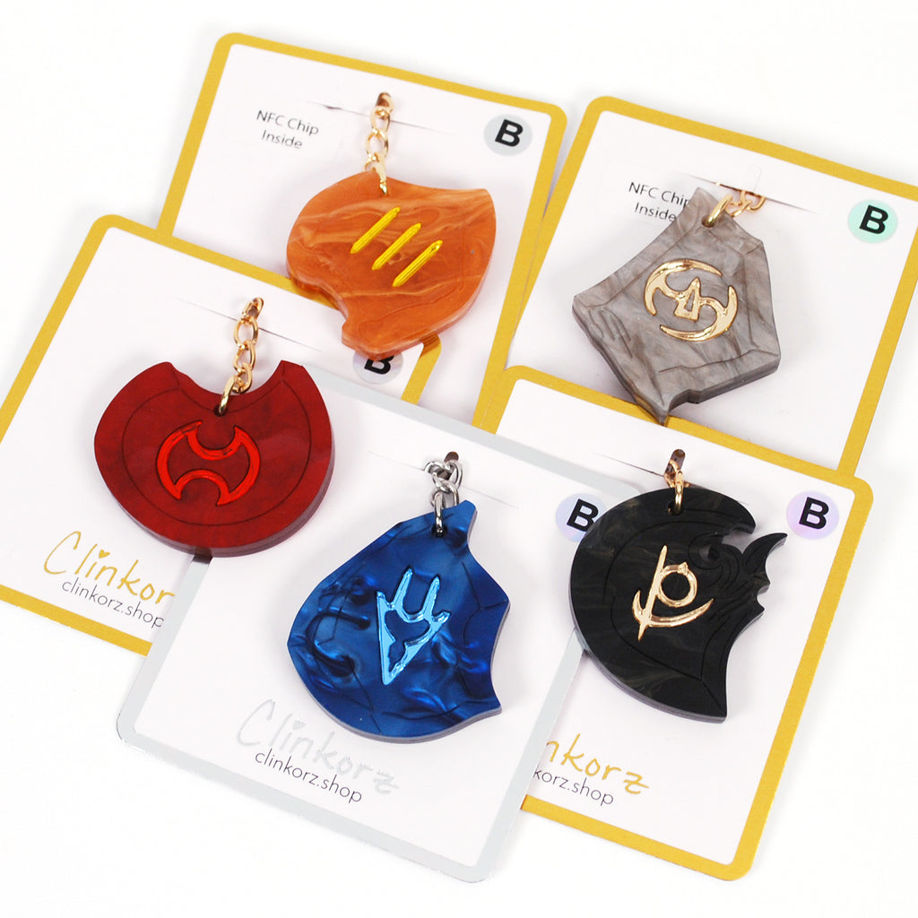 B Grade FFXIV Job Stones in Acrylic as Keychains with NFC Chip Inside