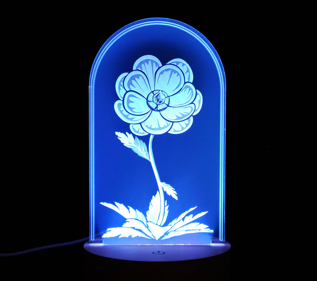 B Grade FFXIV Elpis Flower Acrylic Light Display with LED Color Changing Base