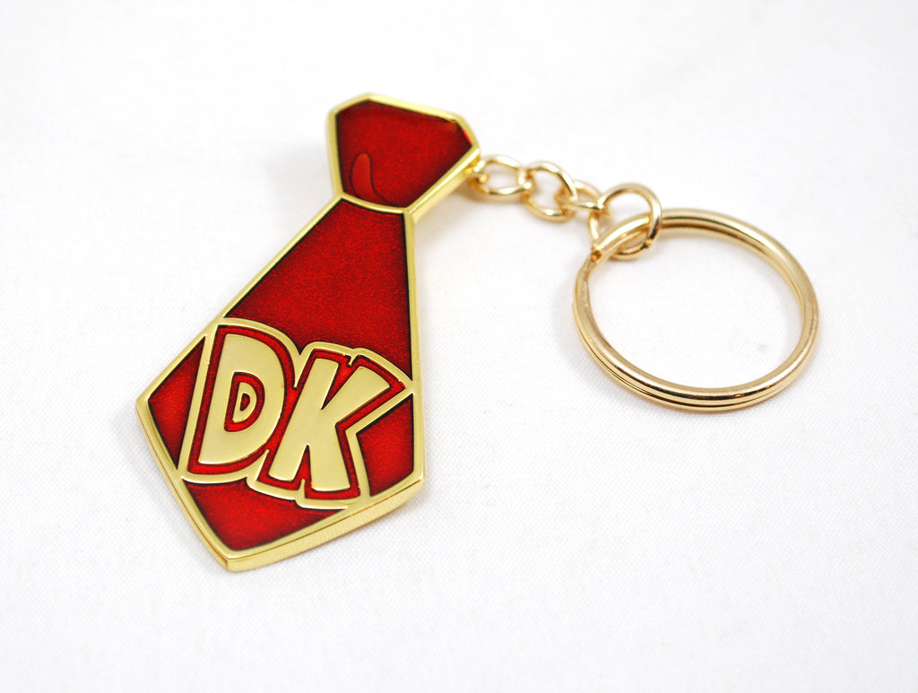 Donkey Kong Tie Enamel and Metal Necklace Keychain or Pin