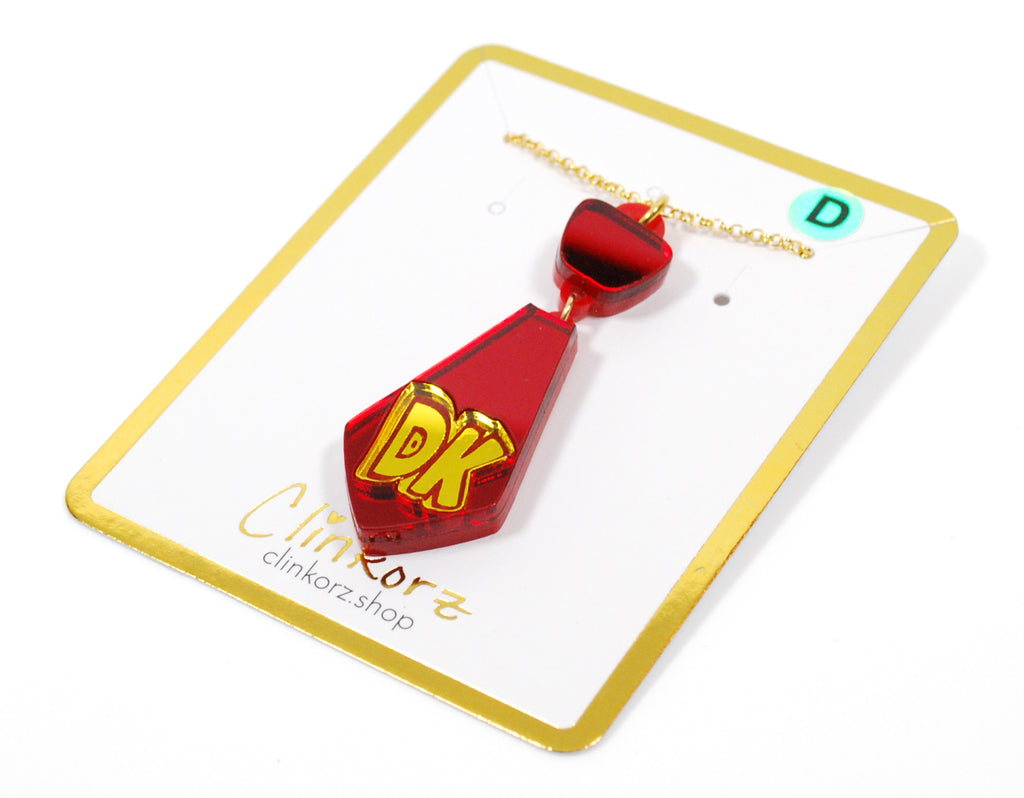 Discontinued Donkey Kong Tie Handmade Acrylic Necklace