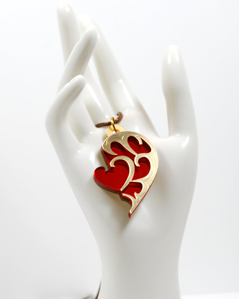 Share a Heart Container (Both Halves Included) Acrylic Necklace or Keyring