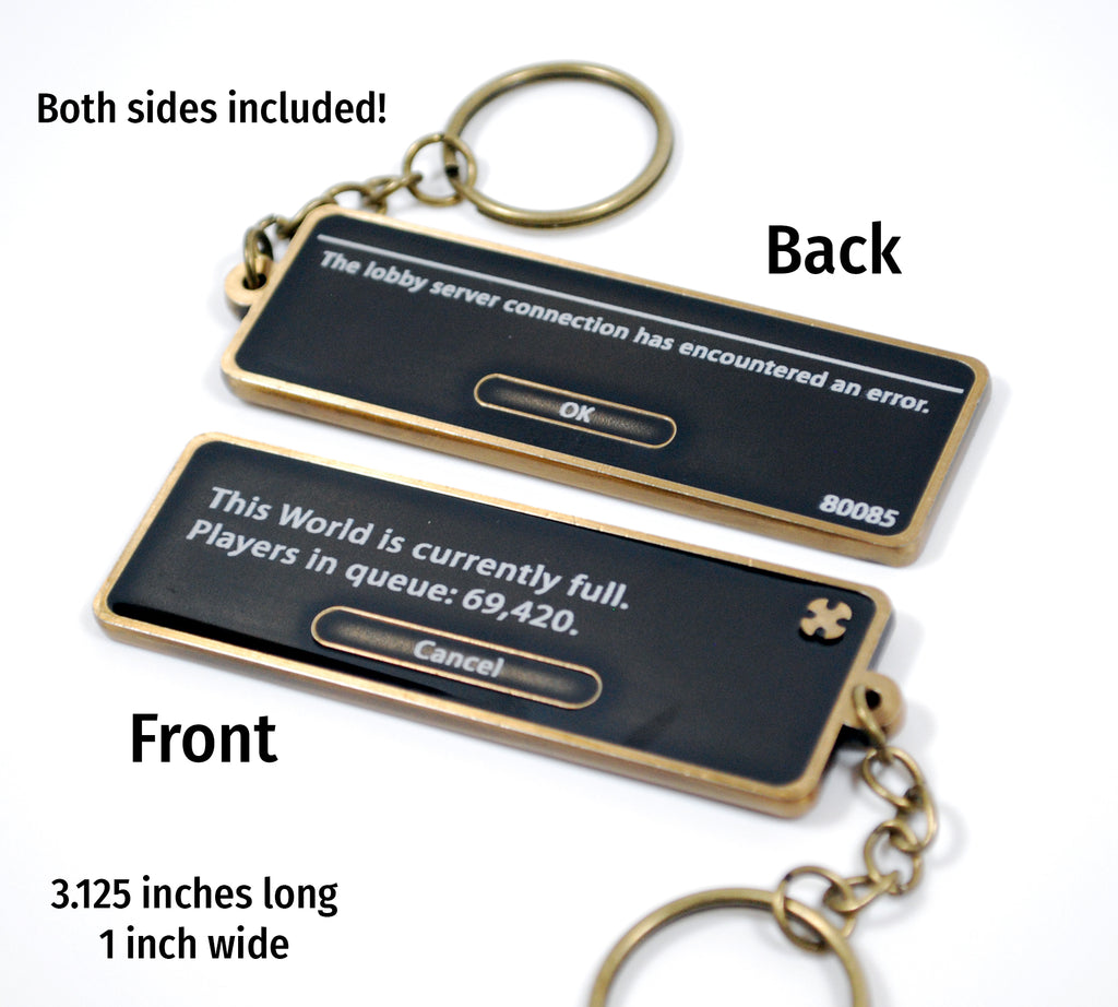 FFXIV World Full/Lobby Server Crash Meme Charm METAL DOUBLE SIDED Keychain