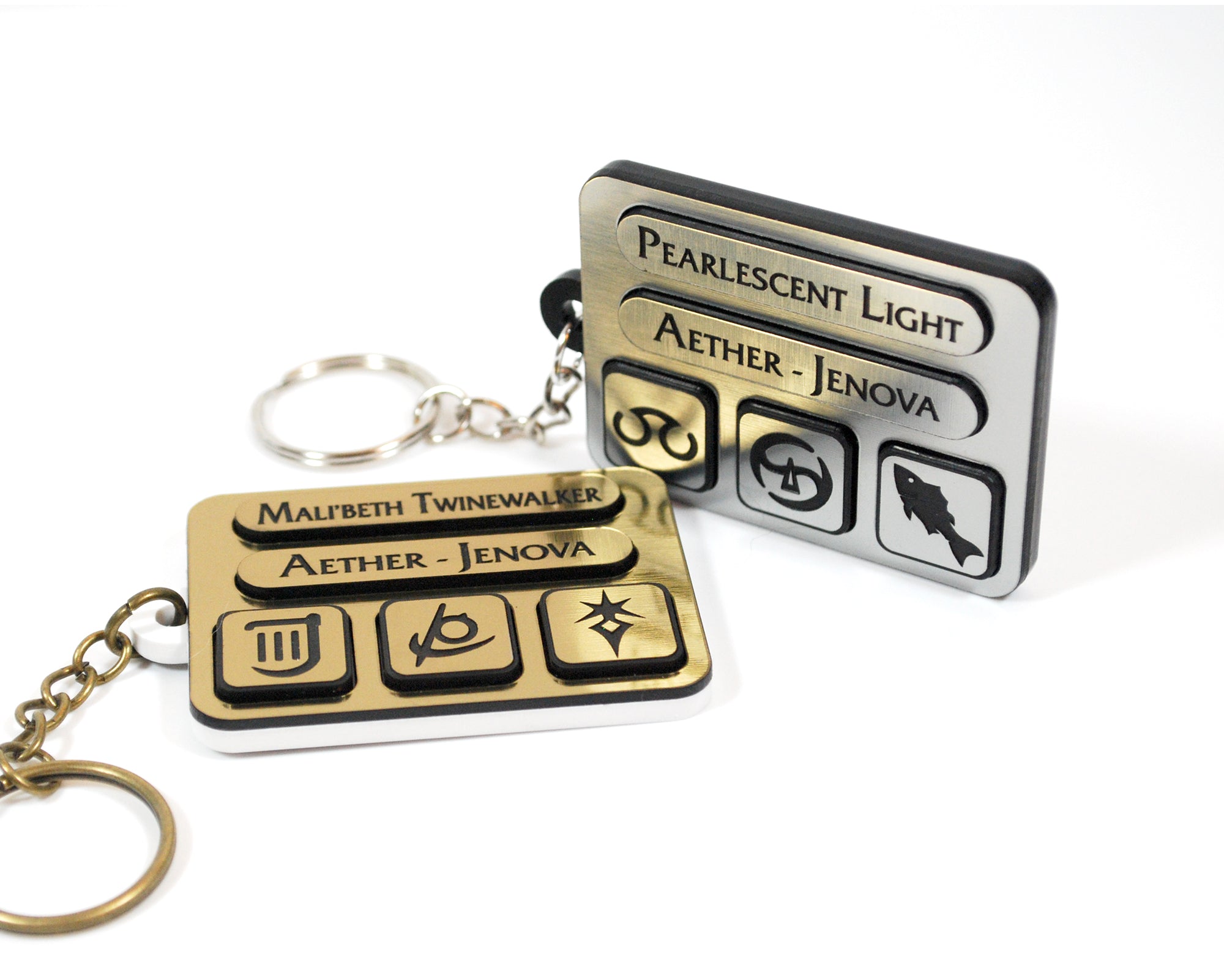 Adhered (non swap) Custom Character ID Plate Keychain with Portrait (2 ...