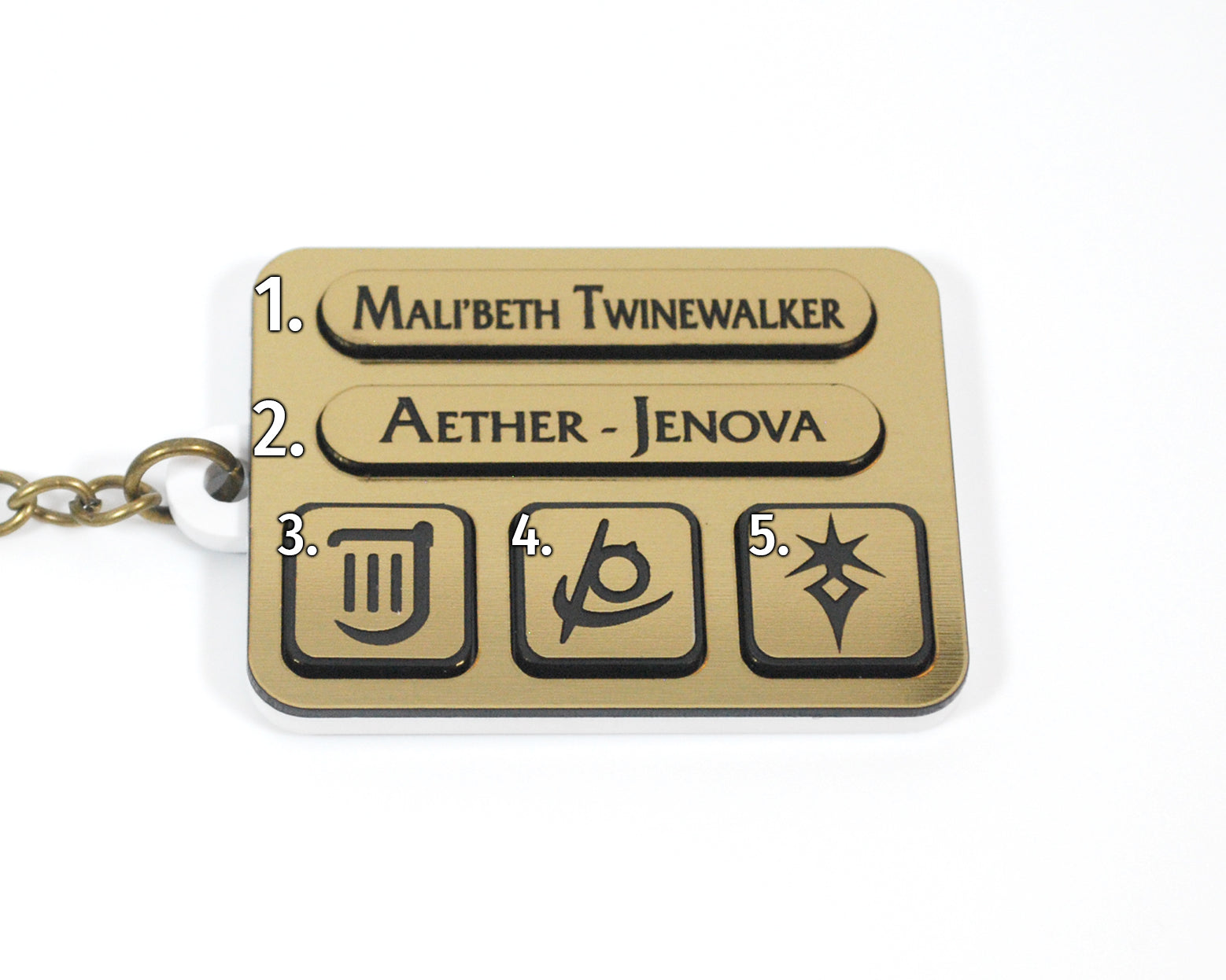 Adhered (non swap) Custom Character ID Plate Keychain with Portrait (2 ...