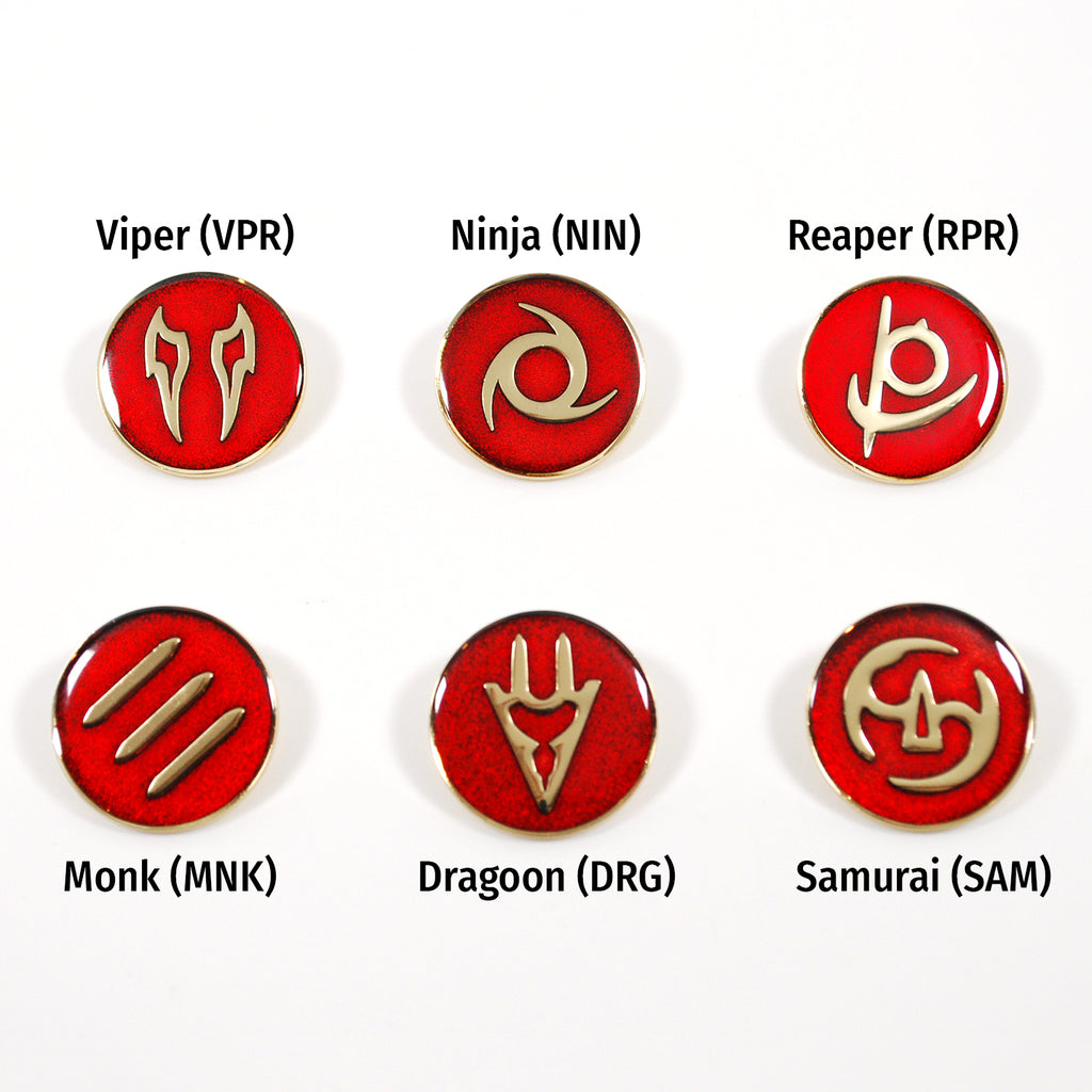 FFXIV Inspired Melee DPS Meme Metal Pin Badge