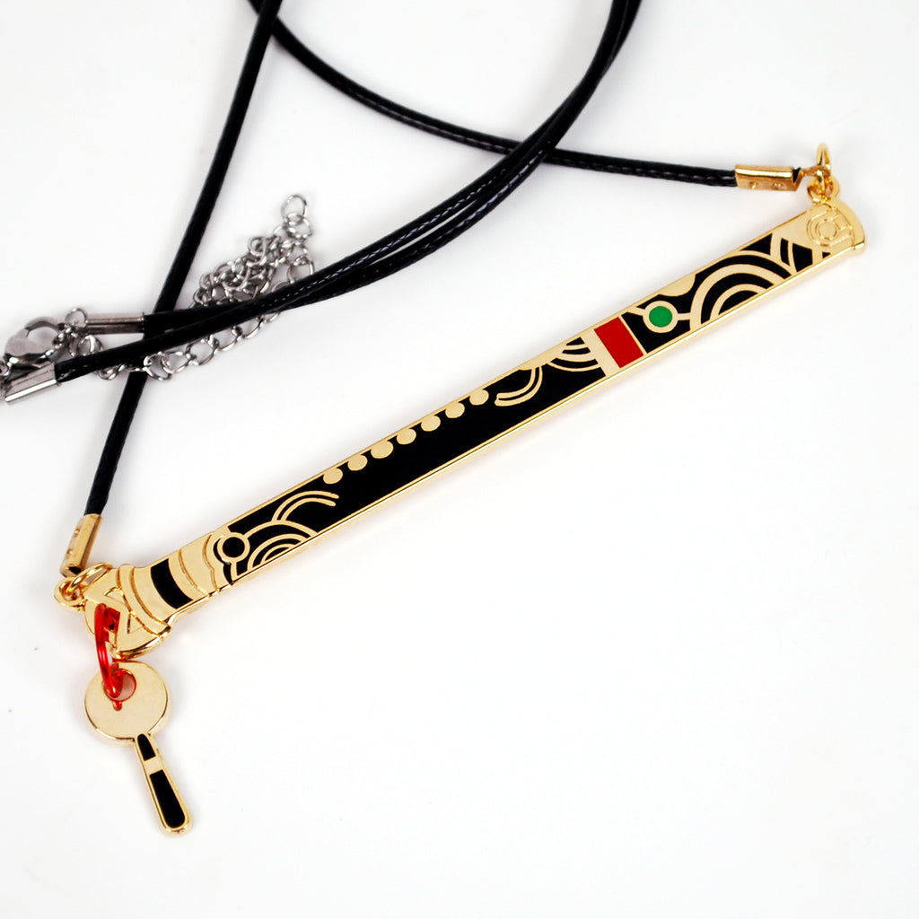 Noah's Flute as a Necklace Keychain or Pin in Metal and Enamel