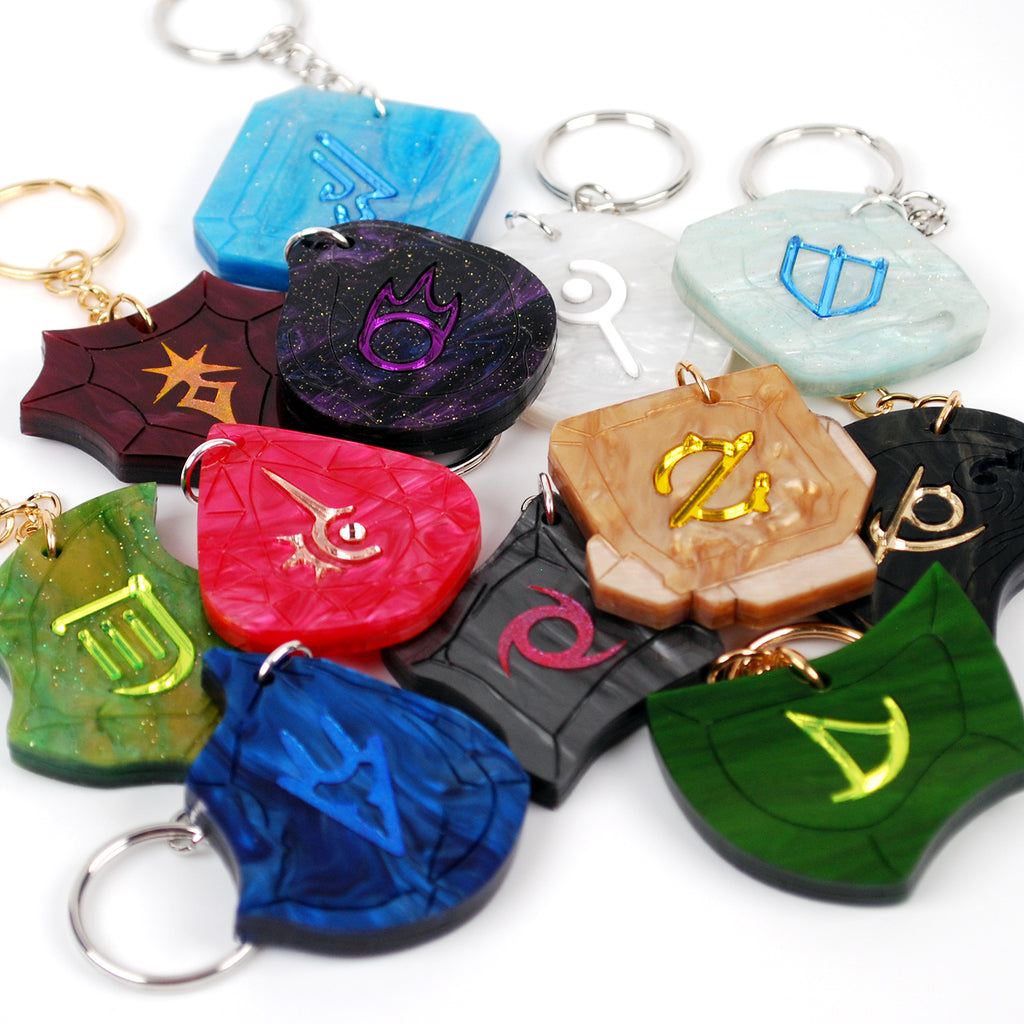 FFXIV Job Stones in Acrylic as Keychains with NFC Chip Inside