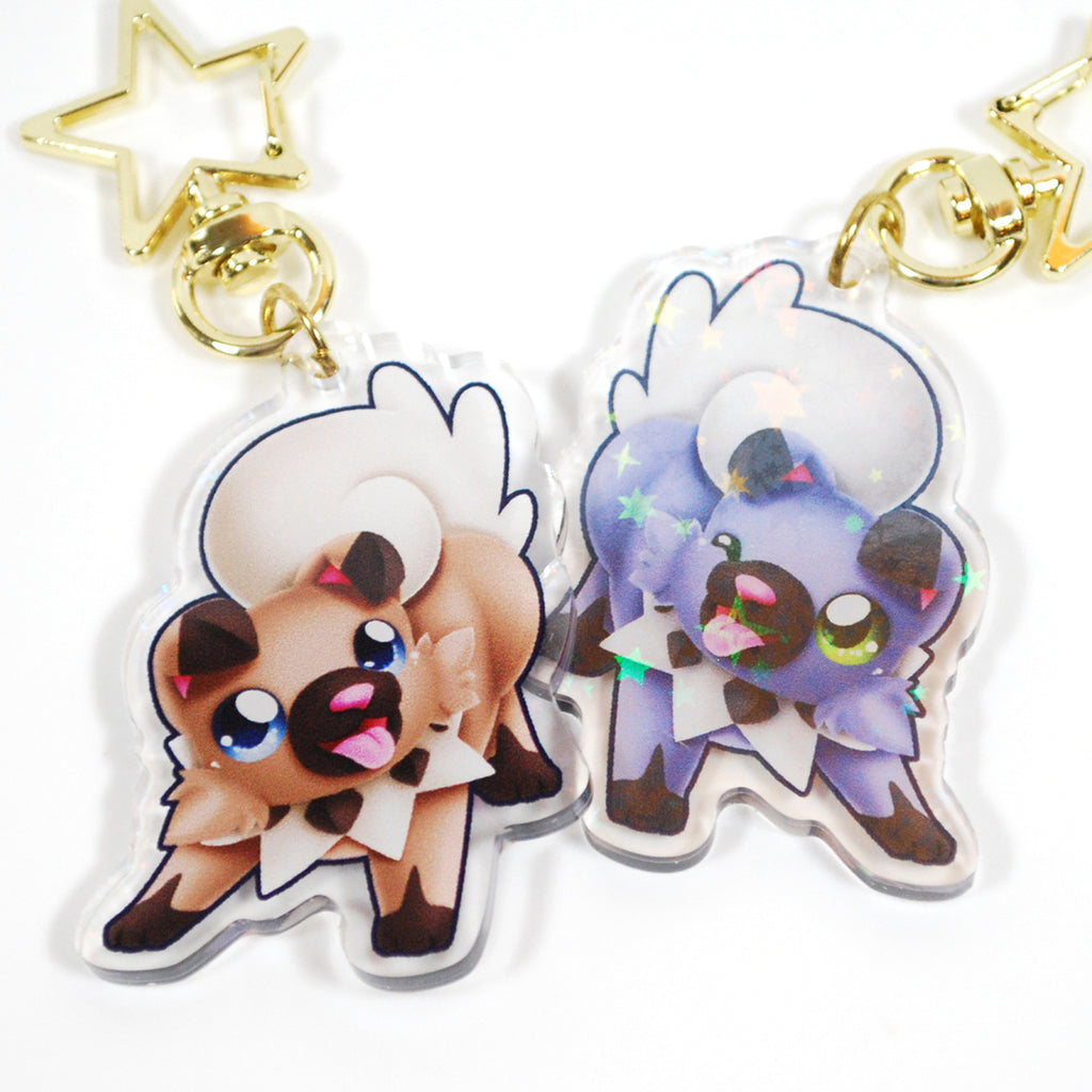 Rockruff Chibi Fanart Keychain