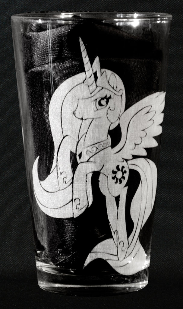 Princess Celestia Laser Engraved Pint Glass