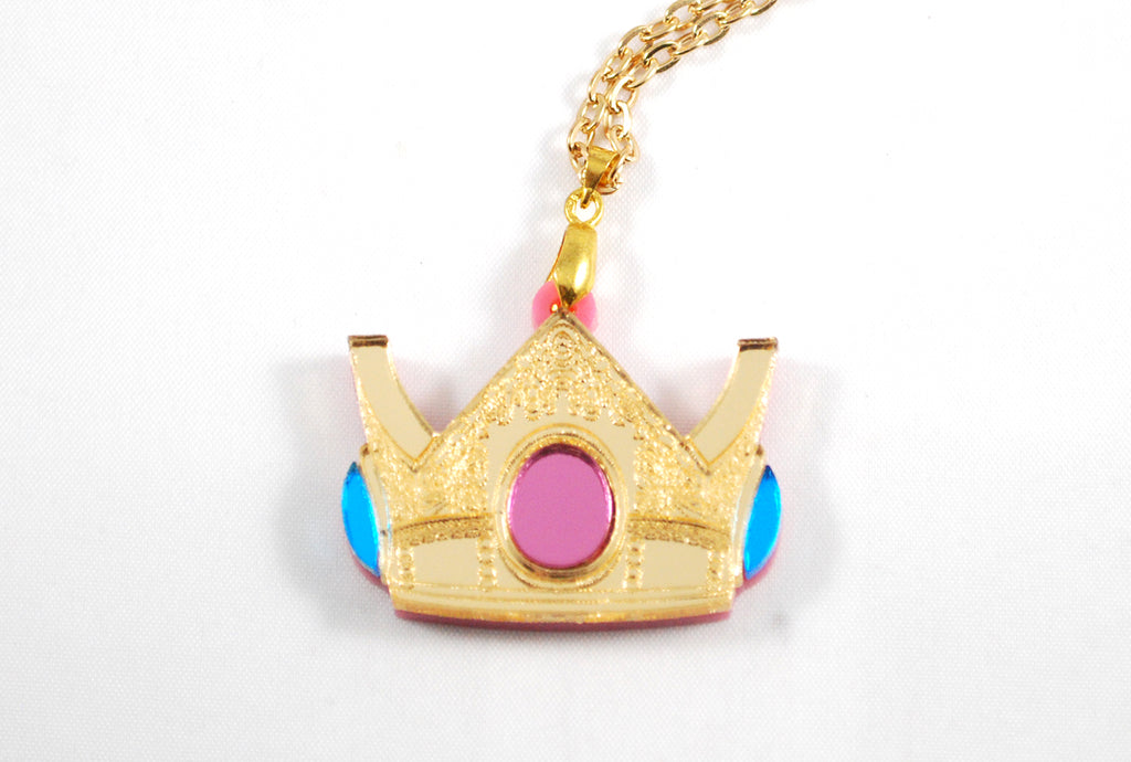 Peach's Crown and/or Parasol Handmade Acrylic Necklace
