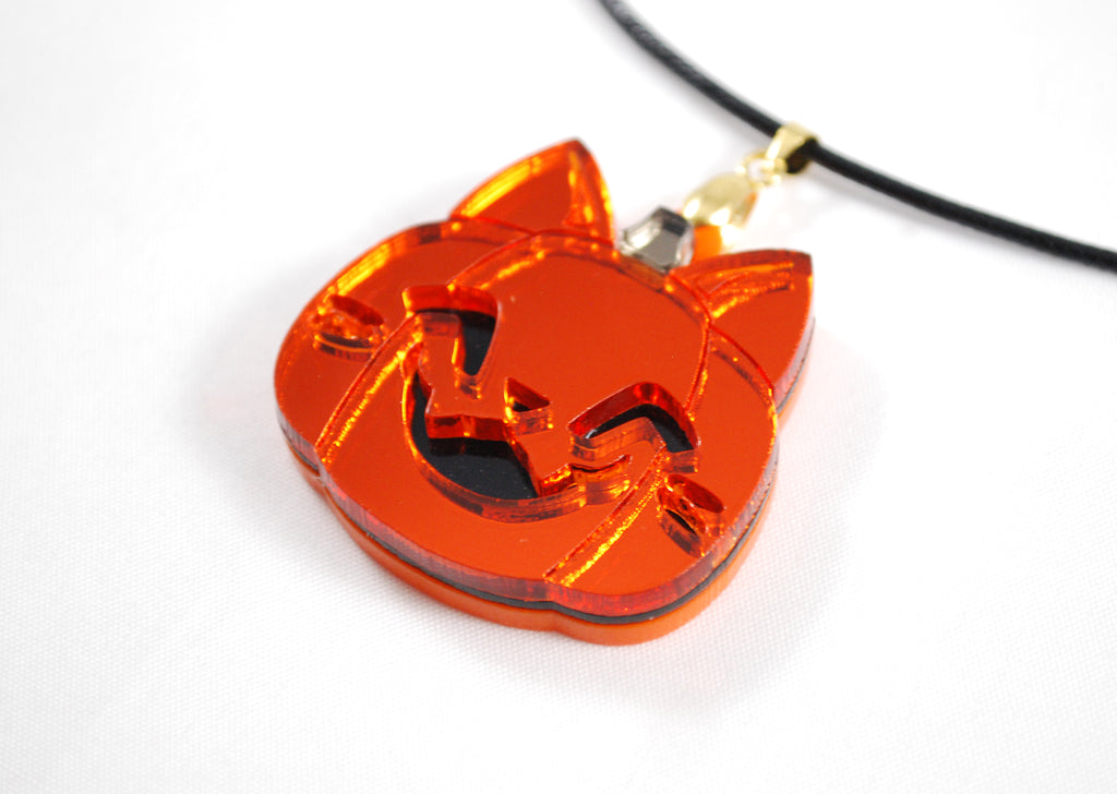 Cat-o-Lantern Halloween Acrylic Necklace