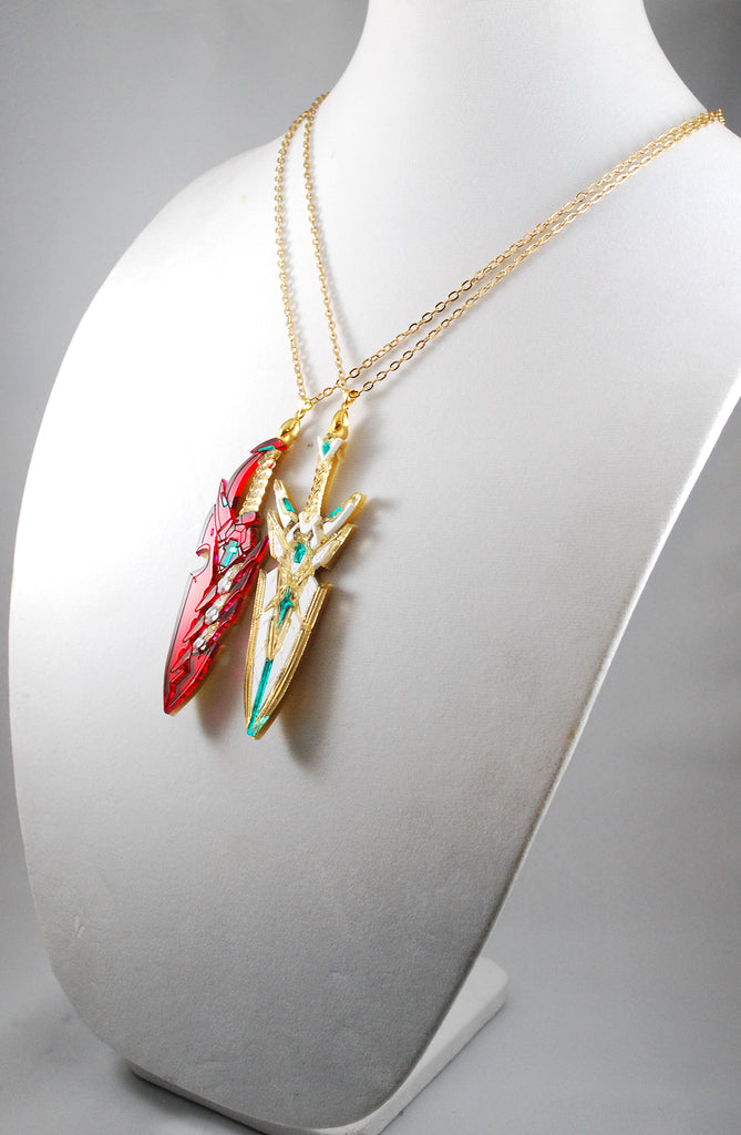 DISCONTINUED XC2 Pyra Aegis Blade Acrylic Necklace or Keychain
