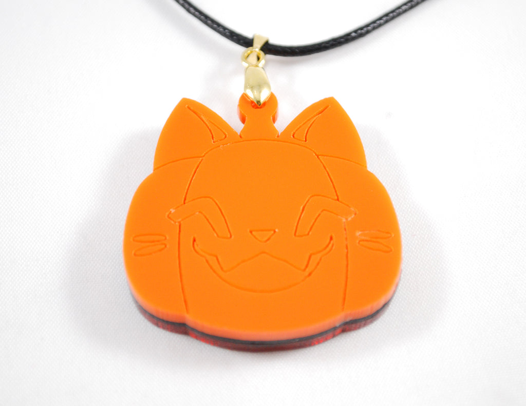 Cat-o-Lantern Halloween Acrylic Necklace