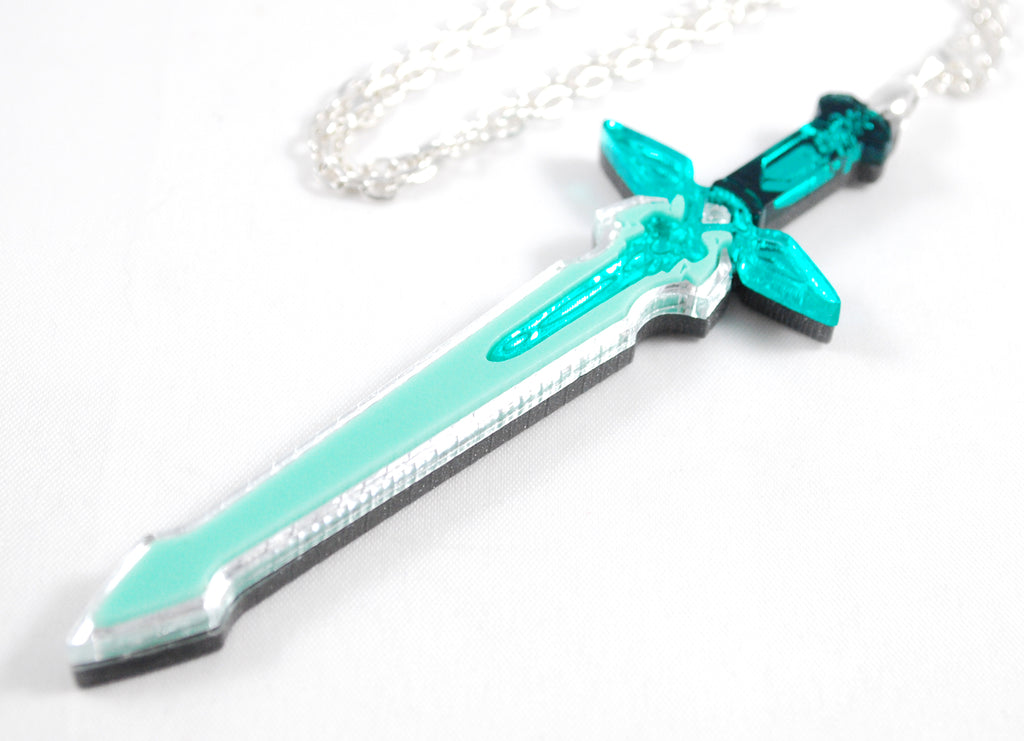 RETIRED Sword Art Online Kirito or Asuna Sword Acrylic Necklace or Keychain