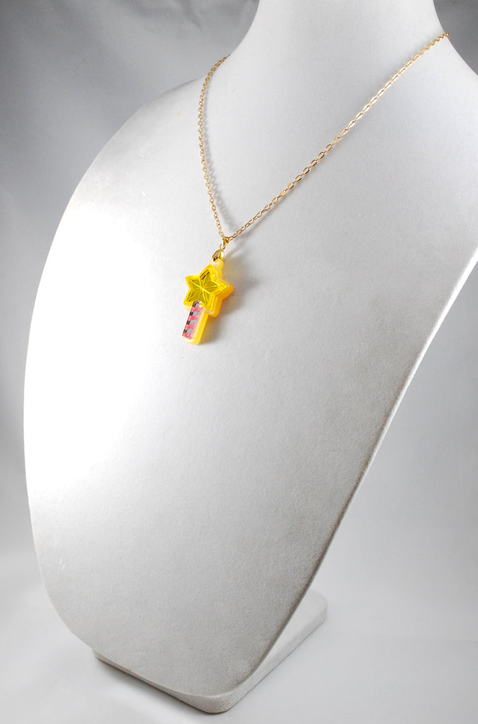 Kirby Star Rod Handmade Acrylic Necklace or Keychain