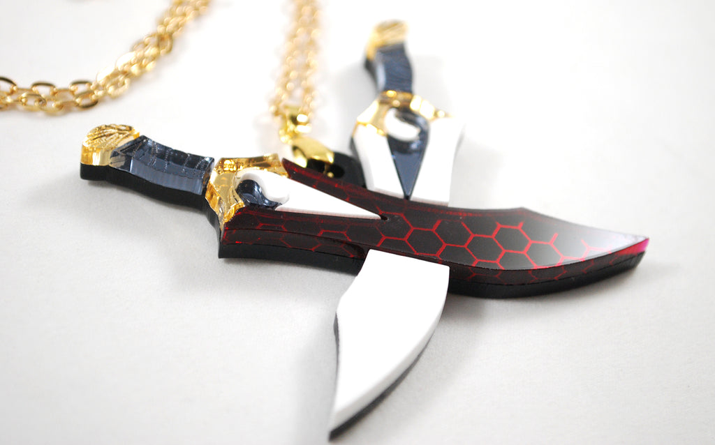 Fate Kanshou and Bakuya Archer Swords Acrylic Necklace or Keychain