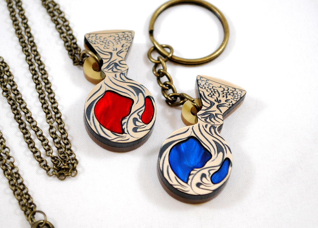 Elden Ring Flask of Crimson or Cerulean Tears Acrylic Handmade Charm as Necklace or Keychain