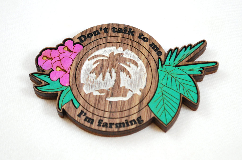 FFXIV Island Sanctuary Life in Wood as Pin or Magnet