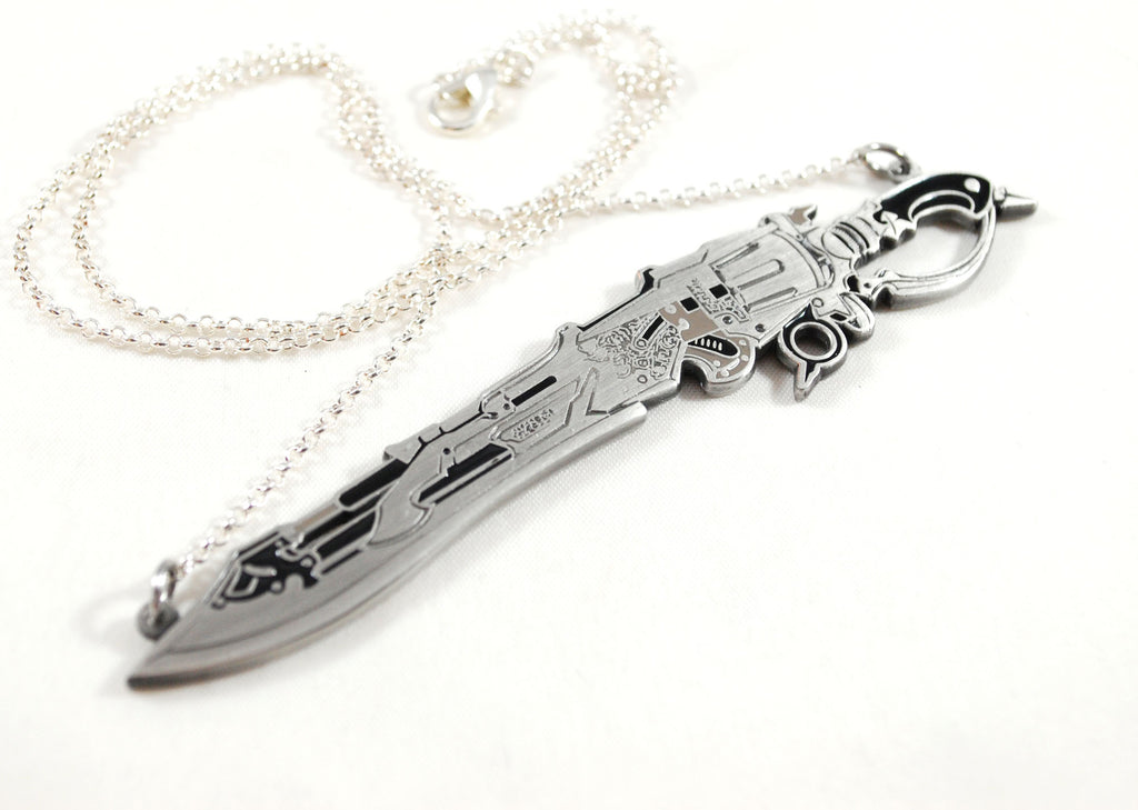 FFXIV Thancred's Gunblade Enamel Metal as Necklace Keychain or Pin