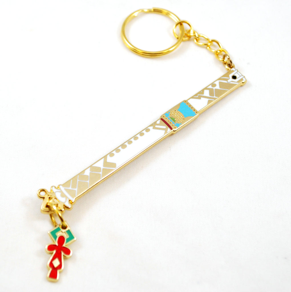 XC3 Mio's Flute as a Necklace Keychain or Pin in Metal and Enamel