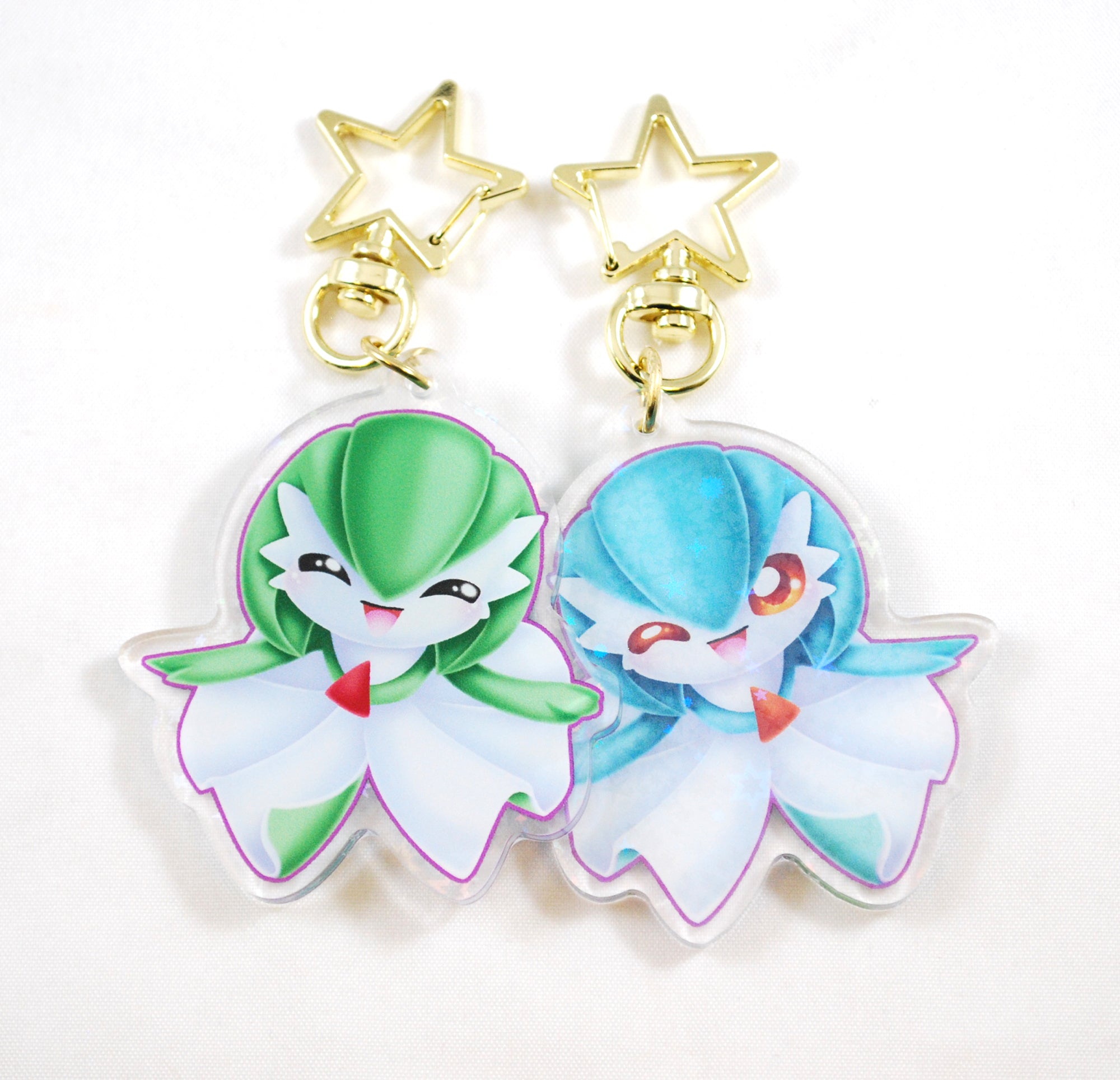 Gardevoir & Shiny Mega Gardevoir Epoxy Acrylic Keychain Charms - Bonnies Lab