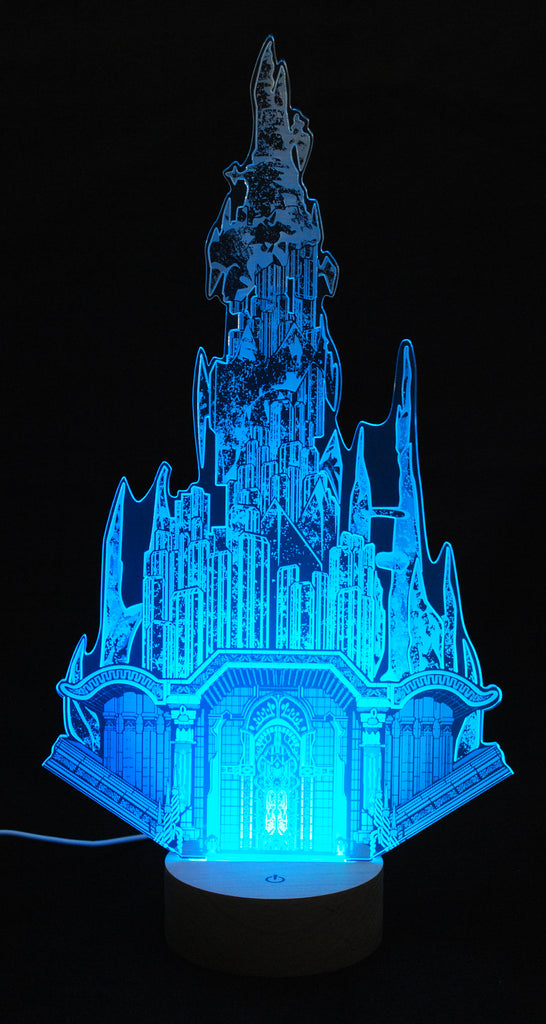 FFXIV Crystal Tower Acrylic Light Display with LED Color Changing Base