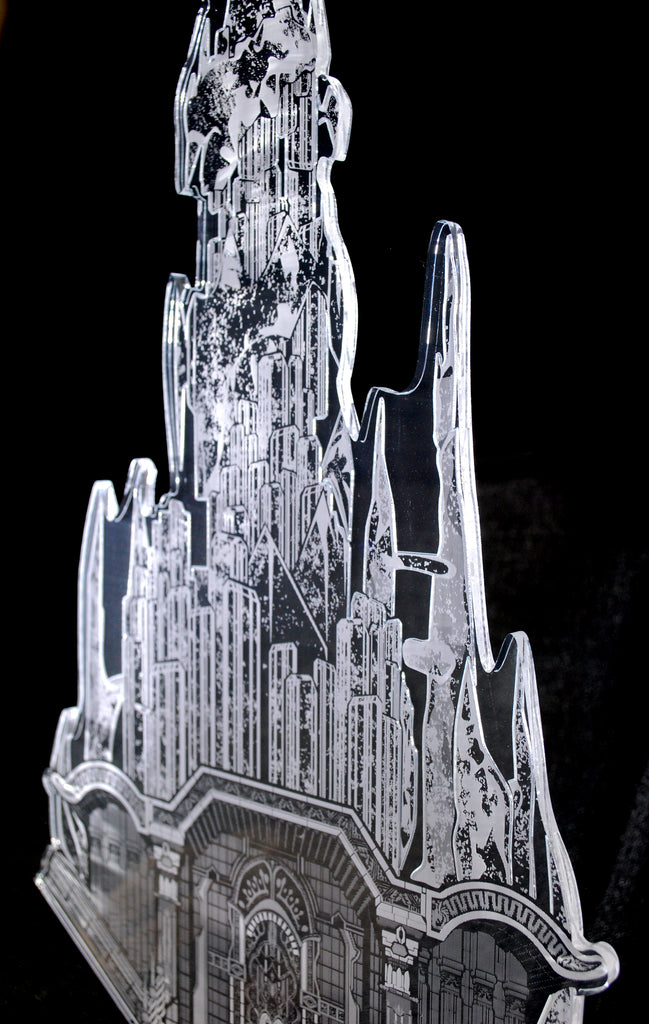 FFXIV Crystal Tower Acrylic Light Display with LED Color Changing Base