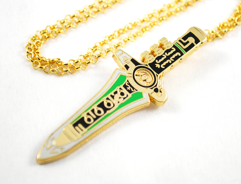 Power Rangers Green Ranger Dragon Flute Dagger Pin Necklace or Keychain