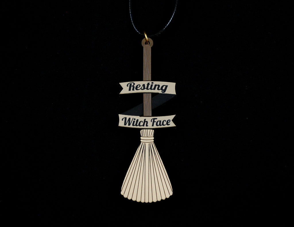 Resting Witch Face Necklace or Keychain Halloween 2021 Collection