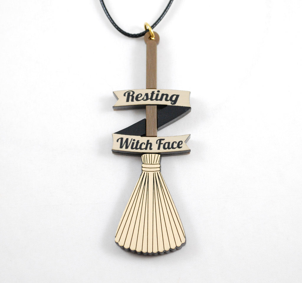 Resting Witch Face Necklace or Keychain Halloween 2021 Collection