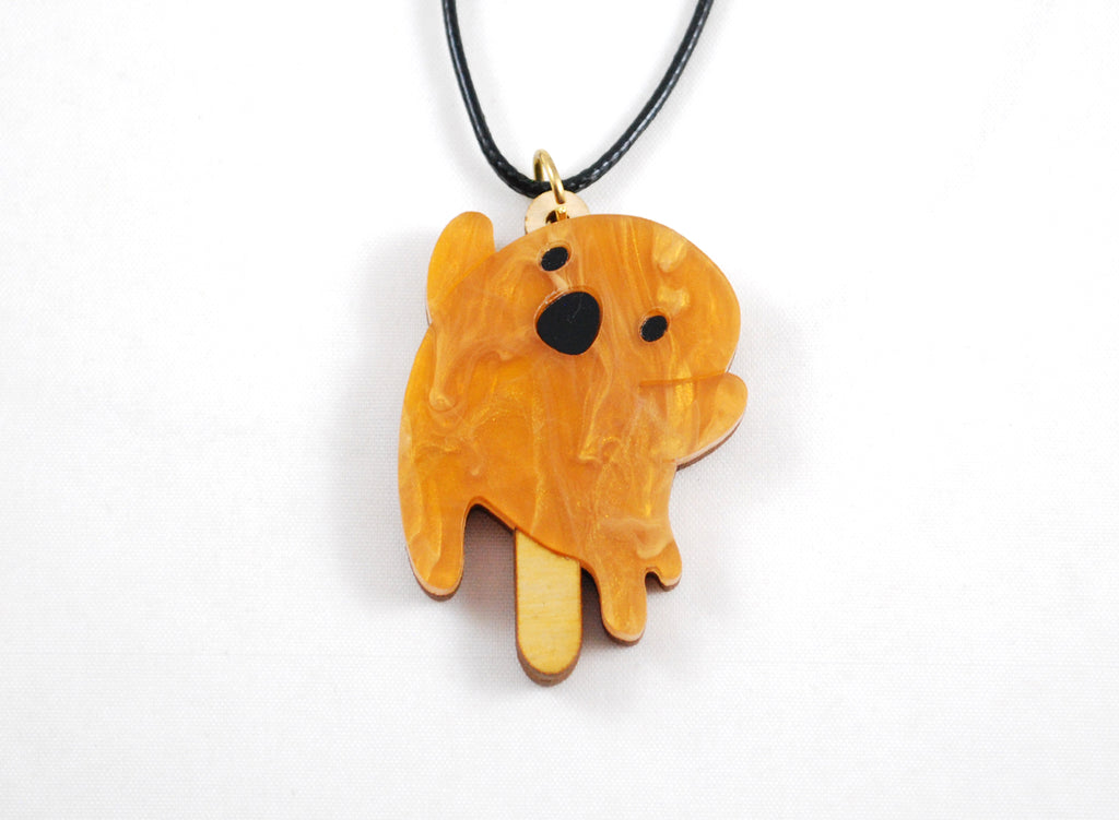 Spoopsicles Halloween 2021 Wood and Acrylic Necklace or Keychain