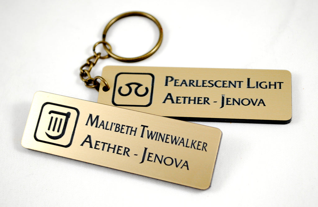 CUSTOMIZABLE FFXIV Character Name Tag as a Keychain or Bar Back Pin Charm