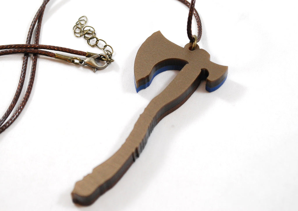 God of War Leviathan Axe Acrylic and Wood Necklace or Keychain Charm