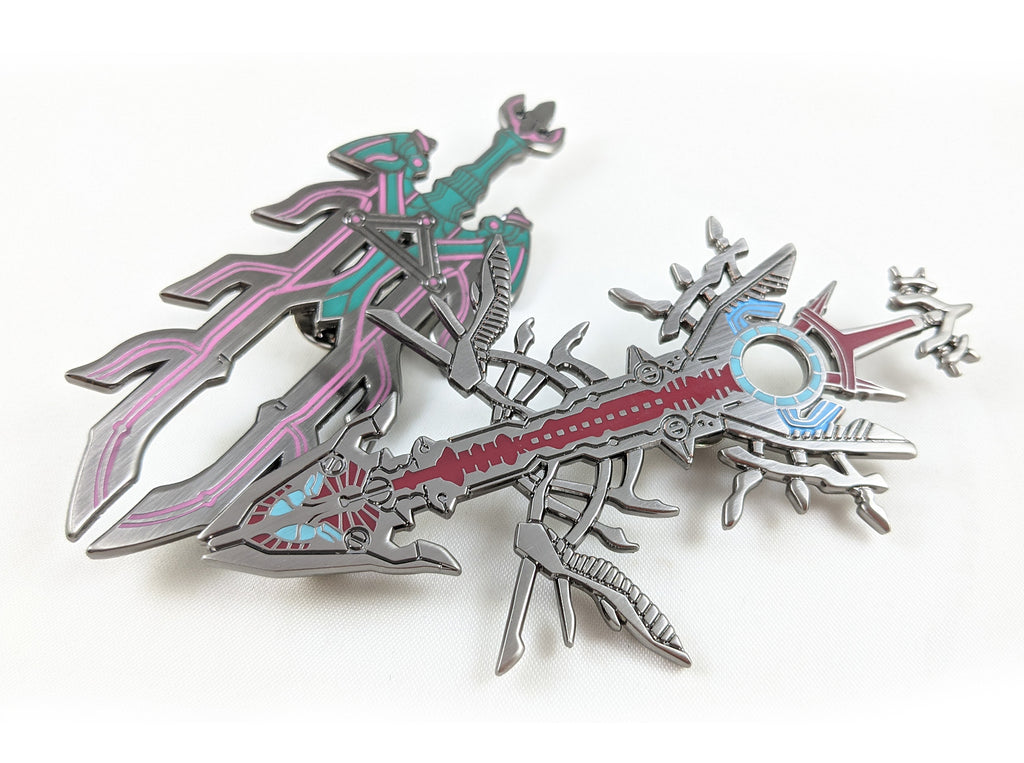 Meyneth and Zanza Combo as a Metal and Enamel Pin Necklace or Keychain
