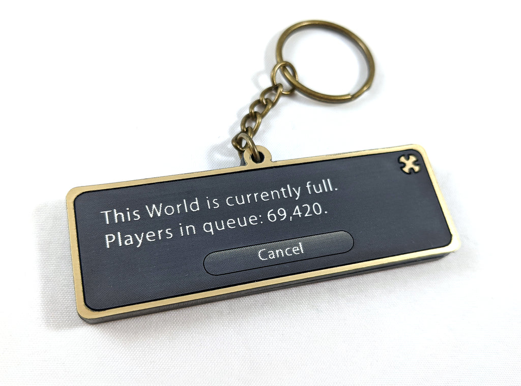 FFXIV World Full/Lobby Server Crash Meme Keychain Charm